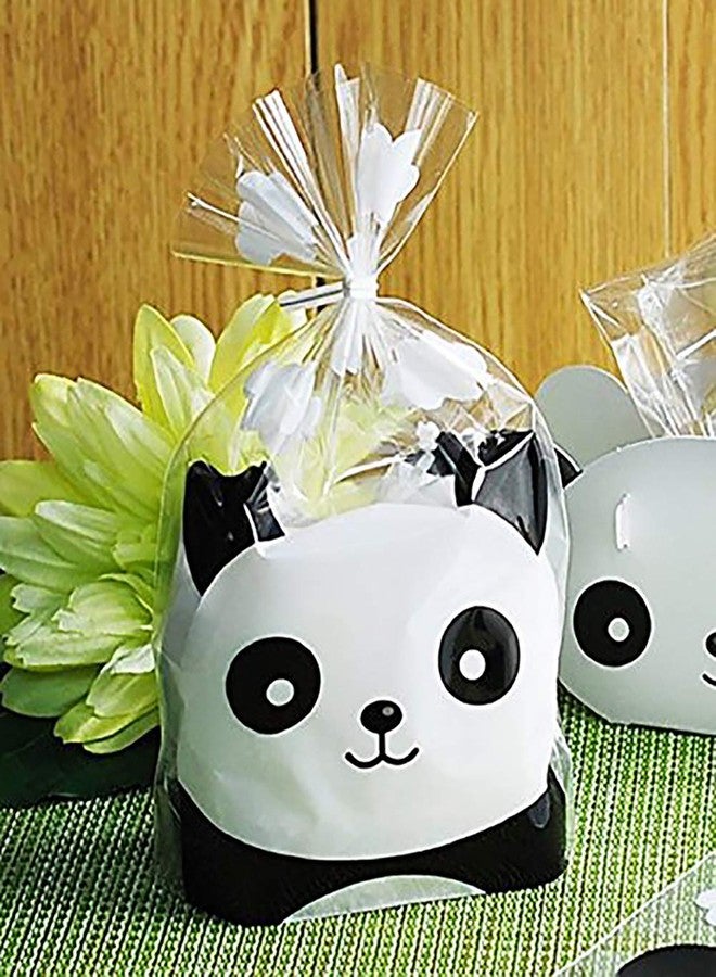 JHere 100PCS Panda Pattern Clear Cellophane Bags with 4" Twist Ties Sweet Cookie Candy Party Gift Wrapping Packaging Bags - Image 5